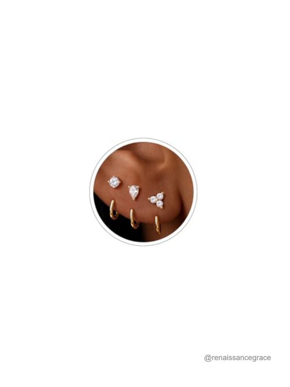 3 Pairs No Back Small Hoop Earrings 14K Gold Plated Hypoallergenic Sleep
